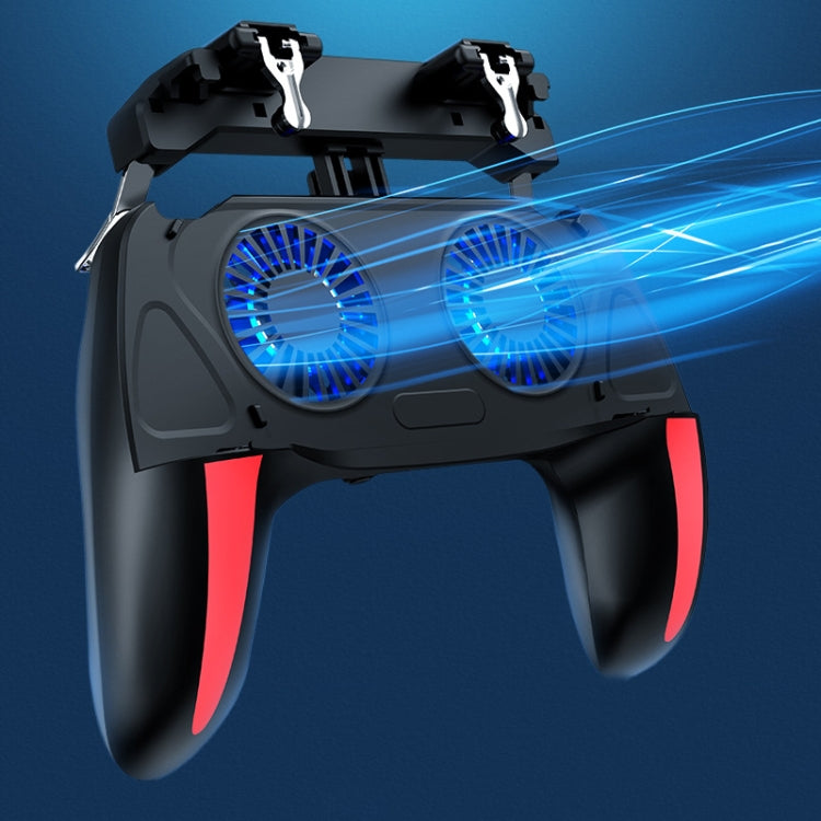H10 4 in 1 Dual Fan Cooling Gamepad Game Auxiliary Button Grip with Stand & 2500mAh Power Bank Function