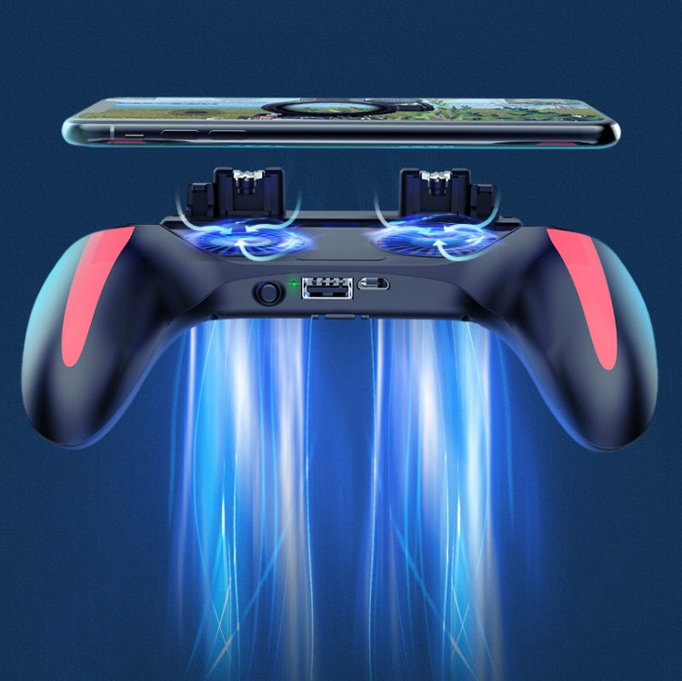 H10 4 in 1 Dual Fan Cooling Gamepad Game Auxiliary Button Grip with Stand & 2500mAh Power Bank Function