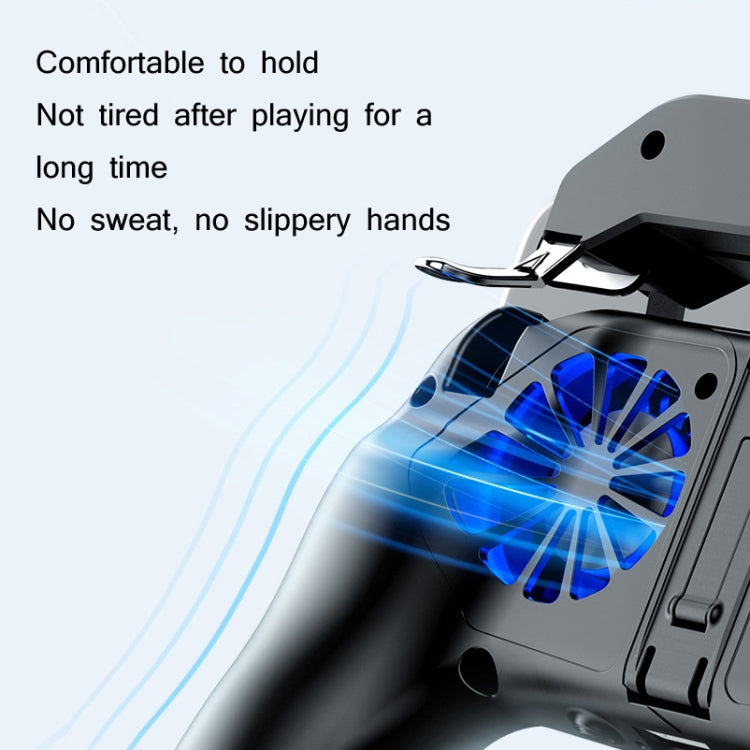 H10 4 in 1 Dual Fan Cooling Gamepad Game Auxiliary Button Grip with Stand & 2500mAh Power Bank Function