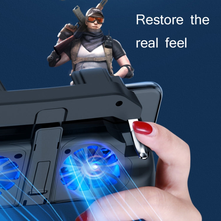 H10 4 in 1 Dual Fan Cooling Gamepad Game Auxiliary Button Grip with Stand & 2500mAh Power Bank Function