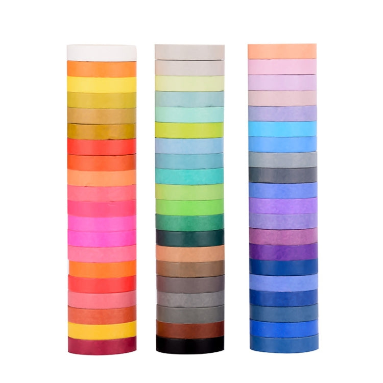 60 Colors / Box 8mmx4m Pure Color Rainbow Tape Hand Ledger Decoration Sticker