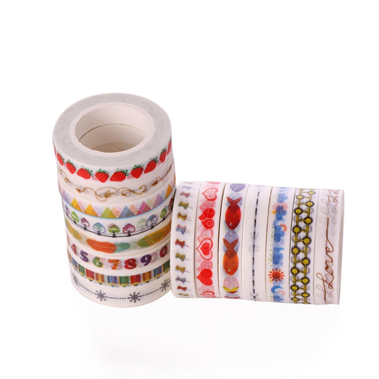 20 Rolls 8mmx10m Paper Tape Hand Ledger Decoration Sticker