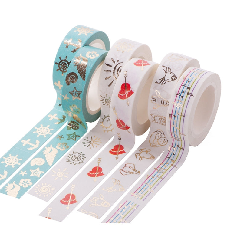 6 Rolls Bronzing Paper Tape Decorative Album Paper Hand Torn Stickers