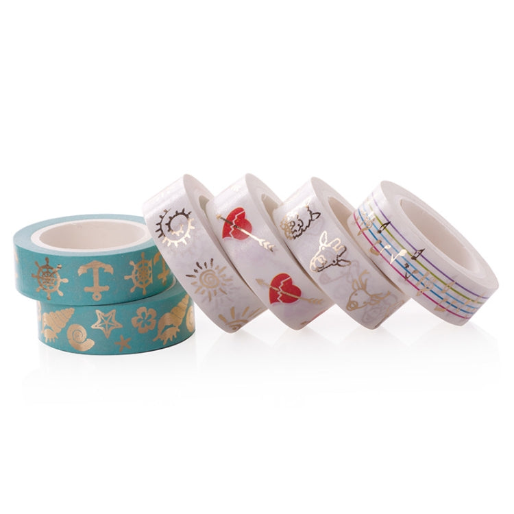6 Rolls Bronzing Paper Tape Decorative Album Paper Hand Torn Stickers