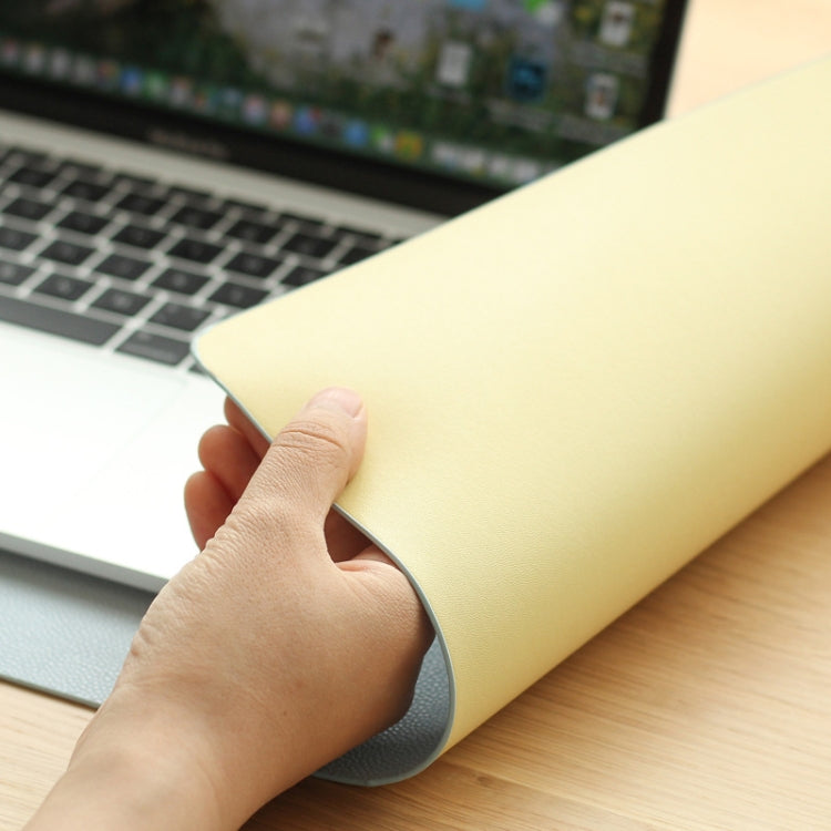 Double-Sided Leather Table Mat Waterproof Enlarged Mouse Keyboard Pad, Pattern: 8227 Smoky Pink