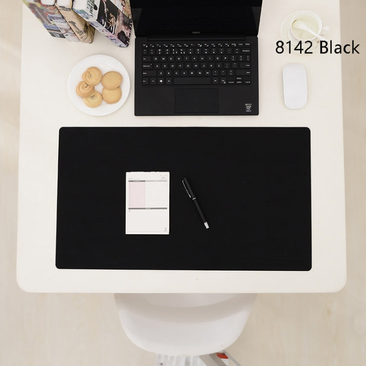 Double-Sided Leather Table Mat Waterproof Enlarged Mouse Keyboard Pad, Pattern: 8142 Black