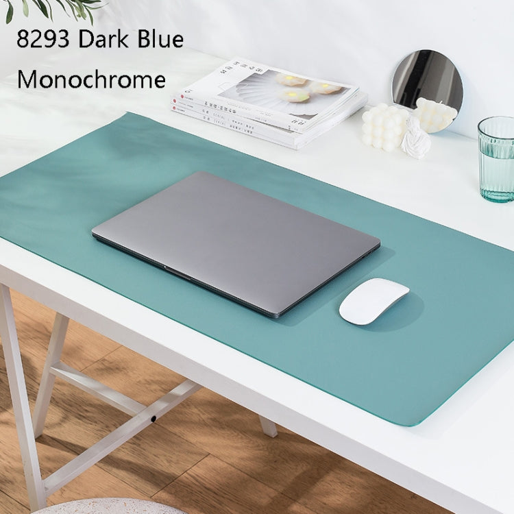 Double-Sided Leather Table Mat Waterproof Enlarged Mouse Keyboard Pad, Pattern: 8293 Dark Blue