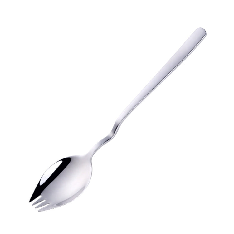 3 PCS Stainless Steel Instant Noodle Fork Multi-Purpose V-Shaped Knife Fork And Spoon All-In-One Tableware, Colour:  Silver