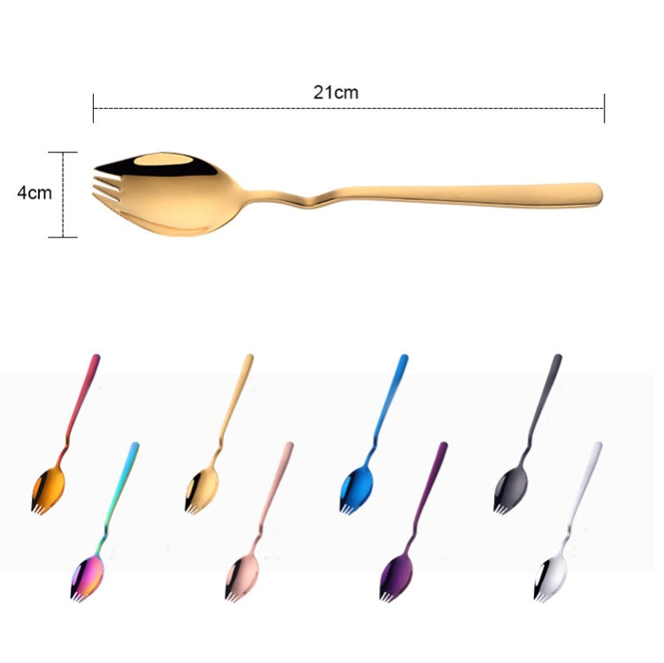 3 PCS Stainless Steel Instant Noodle Fork Multi-Purpose V-Shaped Knife Fork And Spoon All-In-One Tableware, Colour:  Silver