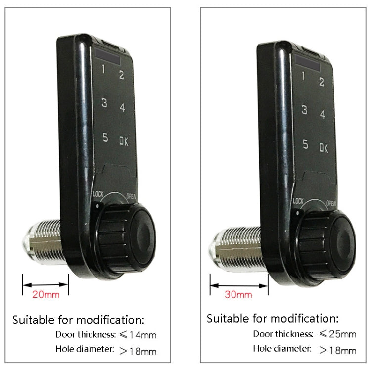 Open Hole Steel Cabinet File Cabinet Electronic Lock  Drawer Mailbox Gym Cabinet Door Password Lock Specification: 30mm