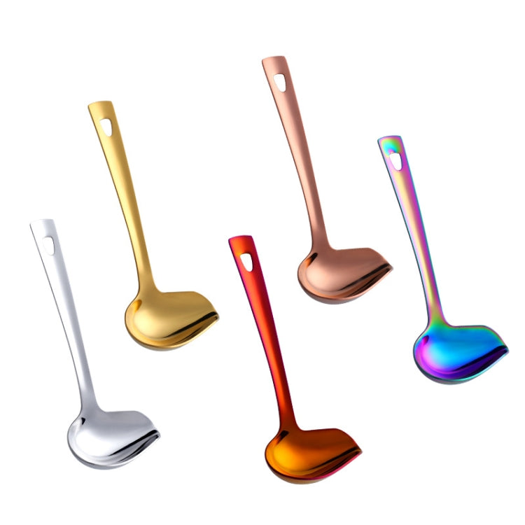 304 Stainless Steel Oil Spoon Thickened Soup Spoon Pouring Sauce Spoon, Specification: Magic Colorful