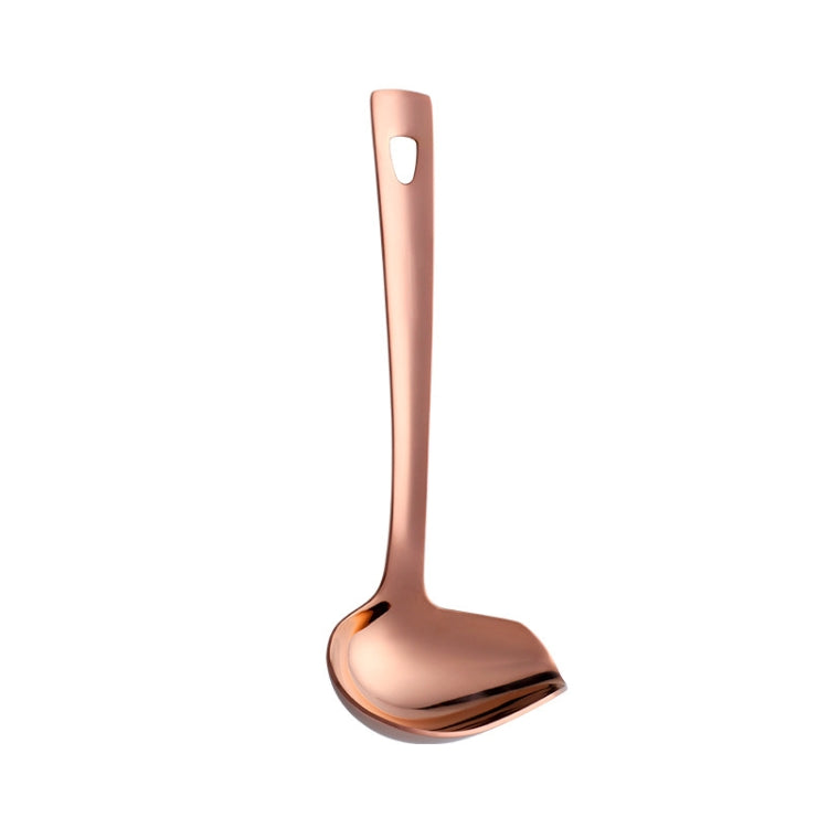 304 Stainless Steel Oil Spoon Thickened Soup Spoon Pouring Sauce Spoon, Specification:  Rose Gold
