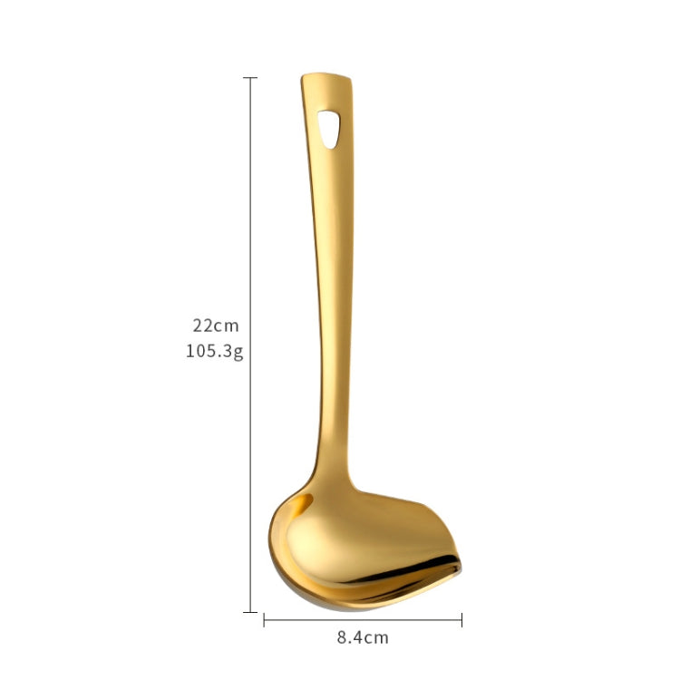304 Stainless Steel Oil Spoon Thickened Soup Spoon Pouring Sauce Spoon, Specification:  Rose Gold