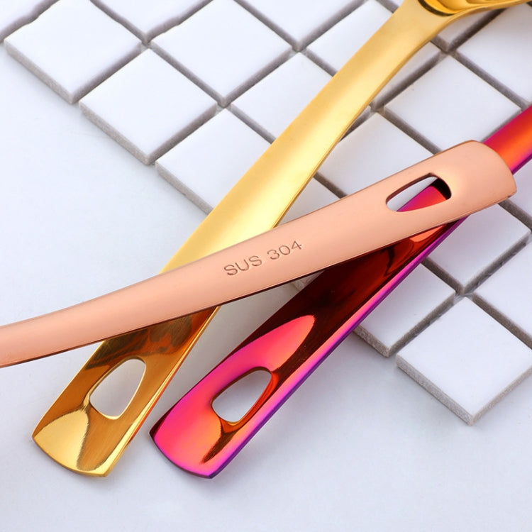 304 Stainless Steel Oil Spoon Thickened Soup Spoon Pouring Sauce Spoon, Specification:  Rose Gold