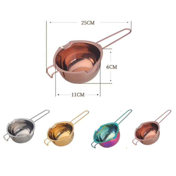 Cheese Butter Chocolate Stainless Steel Melting Bowl, Colour:  Gold