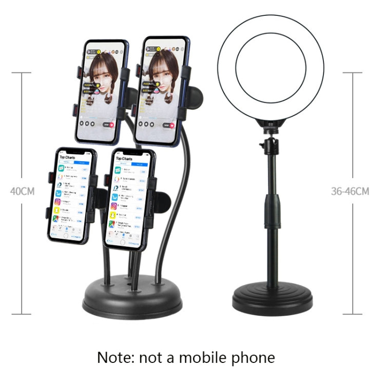 LX-03 Phone Selfie Beauty Live Support LED Fill Light Desktop Multi-Camera Photo Photography Support, Specification: Four-bit +16CM Fill Light