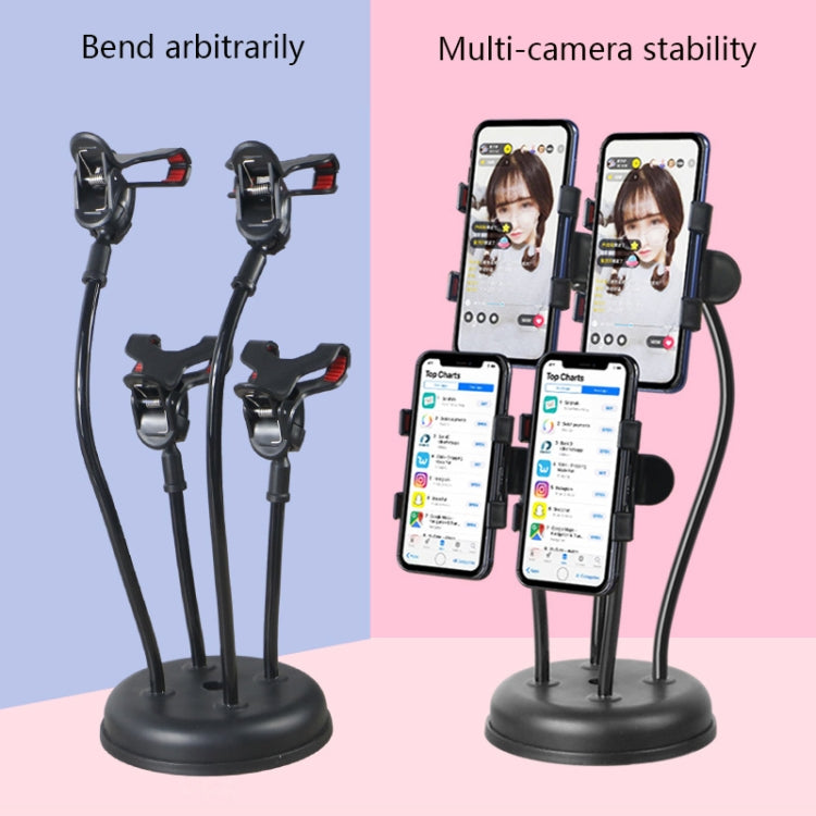 LX-03 Phone Selfie Beauty Live Support LED Fill Light Desktop Multi-Camera Photo Photography Support, Specification: Four-bit +16CM Fill Light