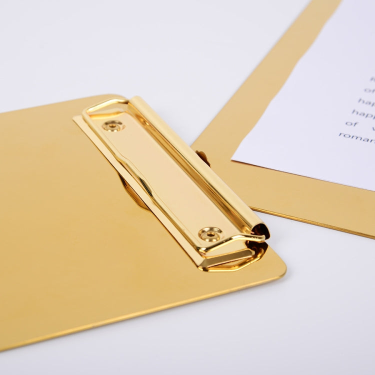 YT-XZB A4 Gold Stainless Steel Writing Board Multi-Function Metal File Splint, Specification: Small