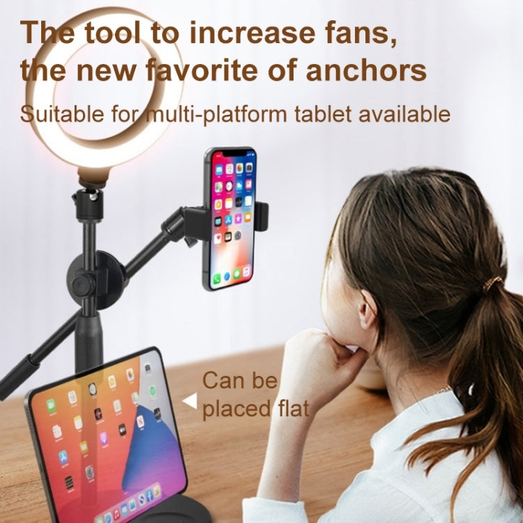Phone Live Support LED Fill Light Video Recording Desktop Still Life Painting And Calligraphy Food Overhead Photography Support, Specification: 55CM Bracket + Phone Clip