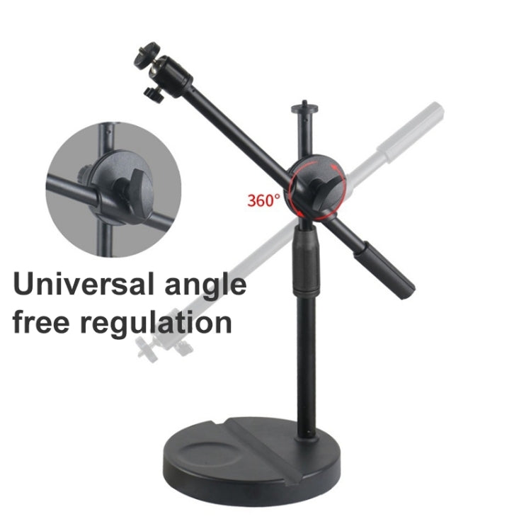 Phone Live Support LED Fill Light Video Recording Desktop Still Life Painting And Calligraphy Food Overhead Photography Support, Specification: 55CM Bracket + Phone Clip