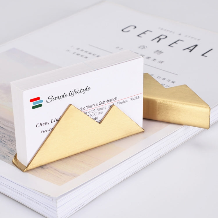 3 PCS Stainless Steel Mountain Peak Shape Name Card Holder(Golden)