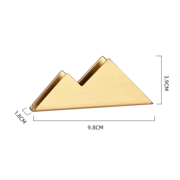 3 PCS Stainless Steel Mountain Peak Shape Name Card Holder(Golden)