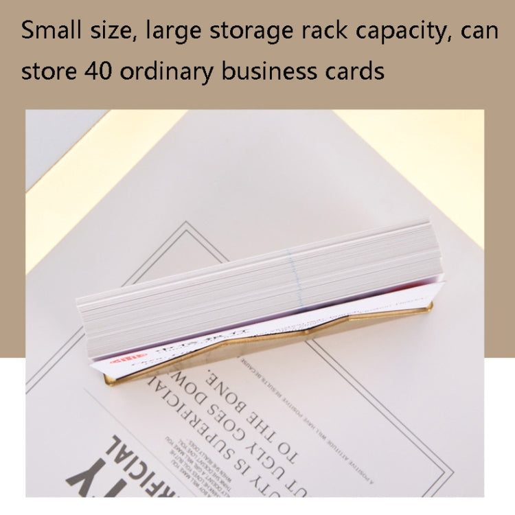 3 PCS Stainless Steel Mountain Peak Shape Name Card Holder(Golden)