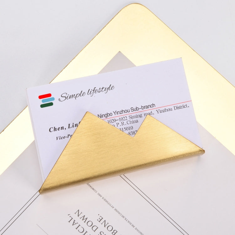 3 PCS Stainless Steel Mountain Peak Shape Name Card Holder(Golden)