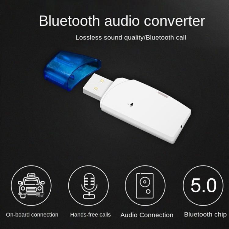 2 PCS BT101 USB Dual Output Bluetooth 5.0 Wireless Audio Receiver Adapter