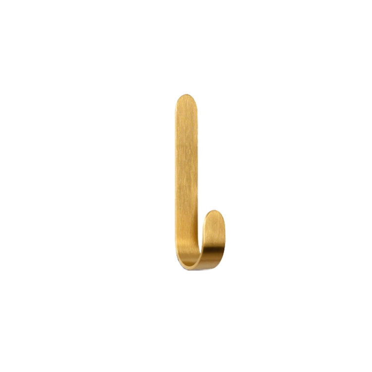 4 PCS Brass Gold Color Brushed Hook Punch-Free Metal Hanging Hook, Specification: Small