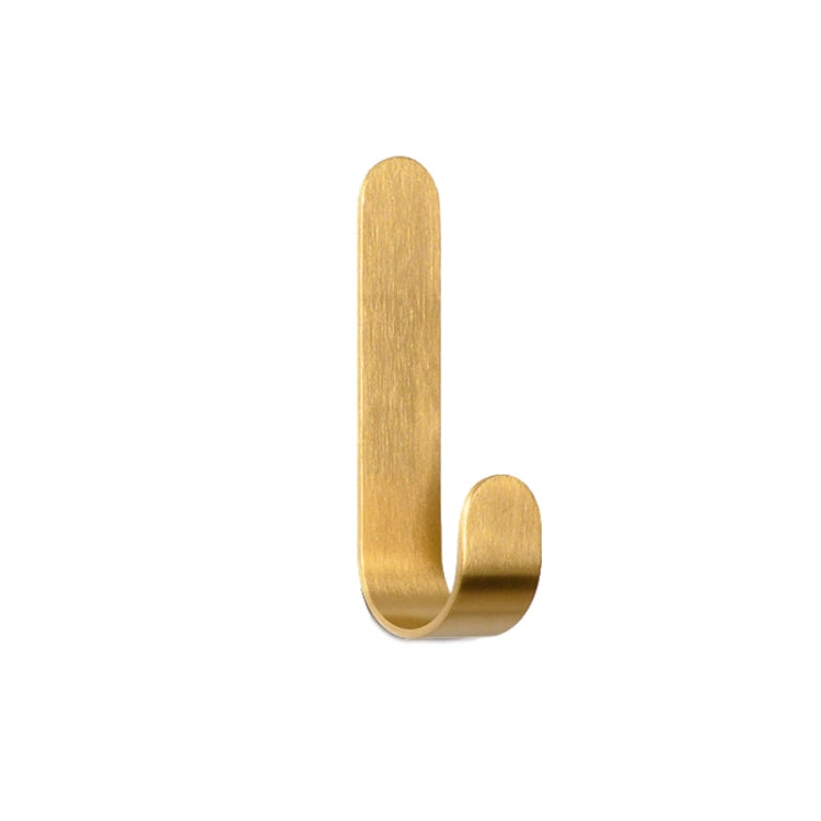 4 PCS Brass Gold Color Brushed Hook Punch-Free Metal Hanging Hook, Specification: Large