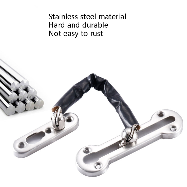 2 PCS Thickened Anti-Theft Chain Stainless Steel Door Bolts Hotel Room Door Chain Buckle Door Chain, Specification: Large (Gold)