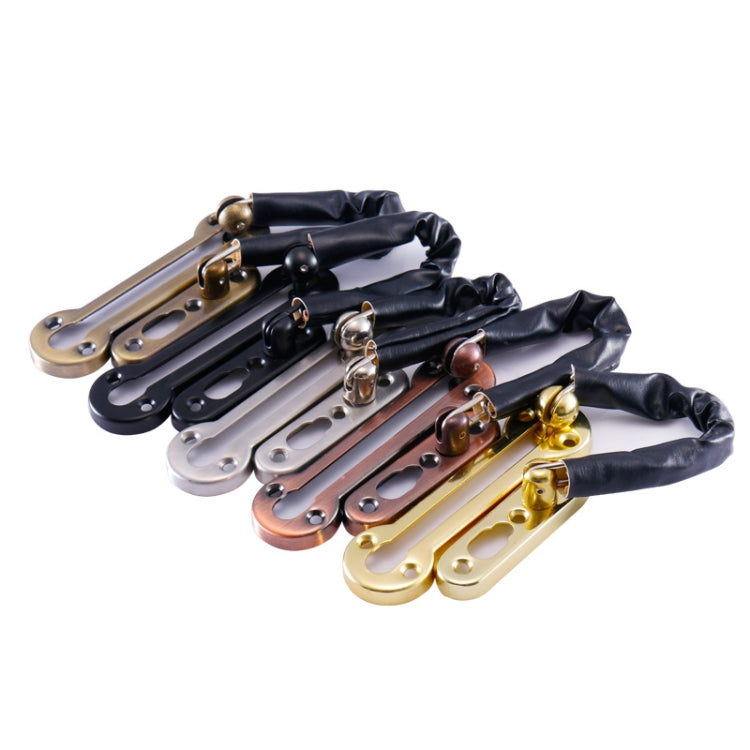 2 PCS Thickened Anti-Theft Chain Stainless Steel Door Bolts Hotel Room Door Chain Buckle Door Chain, Specification: Large (Black)