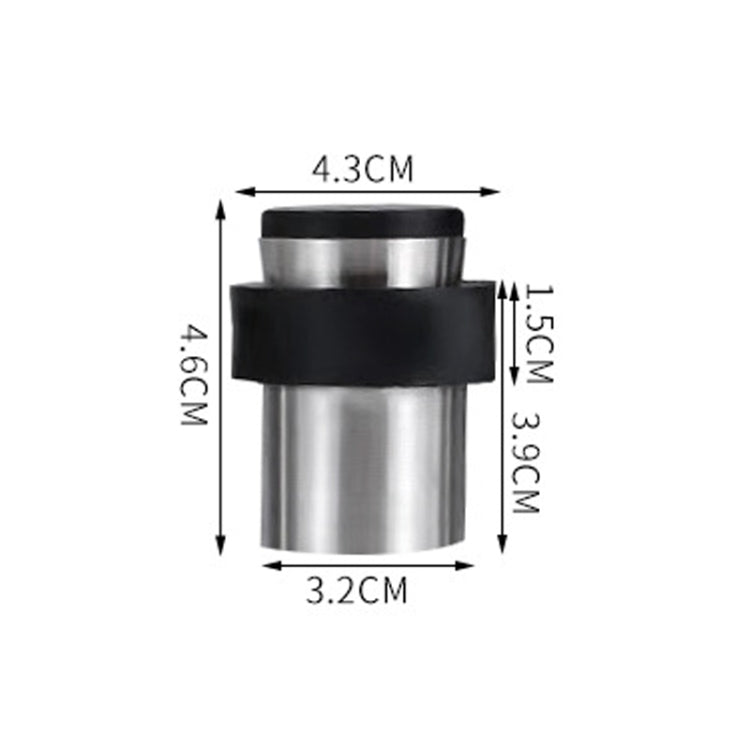 2 PCS Rubber Anti-Collision Door Gear Punching Stainless Steel Round Door Resistant Home Floor-Shaped Cylindrical Door Touch, Specification: Green Bronze 46mm With Plastic Head+Punch-free