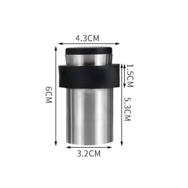 2 PCS Rubber Anti-Collision Door Gear Punching Stainless Steel Round Door Resistant Home Floor-Shaped Cylindrical Door Touch, Specification: Green Bronze 60mm With Plastic Head+Punch-free