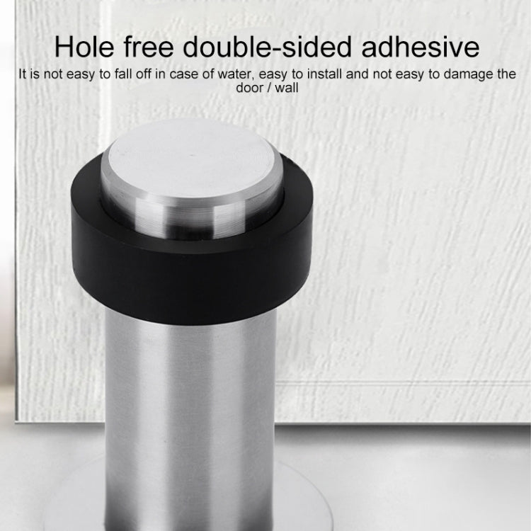 2 PCS Rubber Anti-Collision Door Gear Punching Stainless Steel Round Door Resistant Home Floor-Shaped Cylindrical Door Touch, Specification: Green Bronze 60mm With Plastic Head+Punch-free