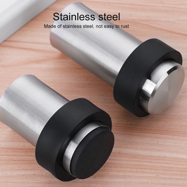 2 PCS Rubber Anti-Collision Door Gear Punching Stainless Steel Round Door Resistant Home Floor-Shaped Cylindrical Door Touch, Specification: Green Bronze 60mm With Plastic Head+Punch-free