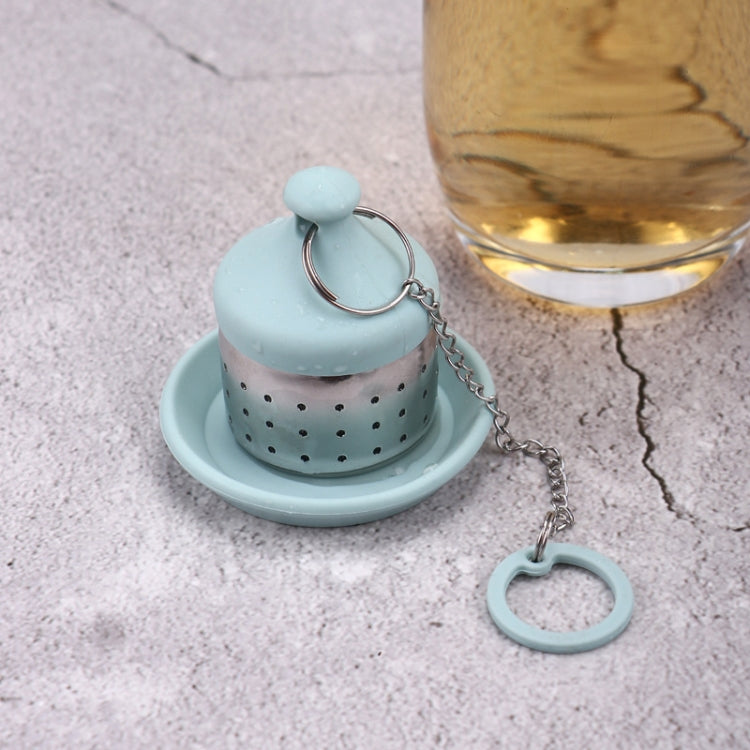 2 PCS Tea Strainer Home Life Chain Silicone Tea Drainer(Light Blue)
