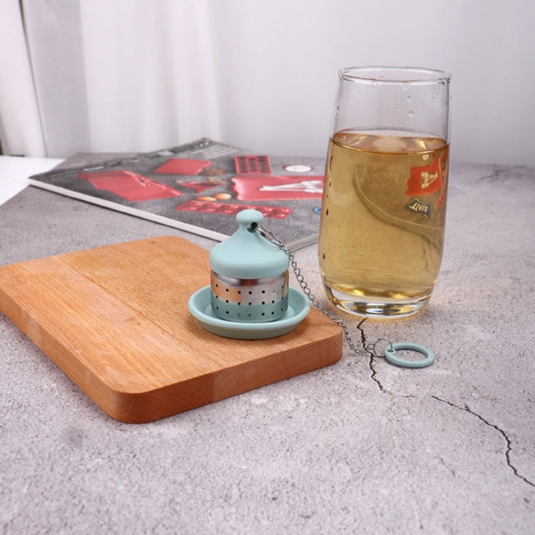 2 PCS Tea Strainer Home Life Chain Silicone Tea Drainer(Light Blue)