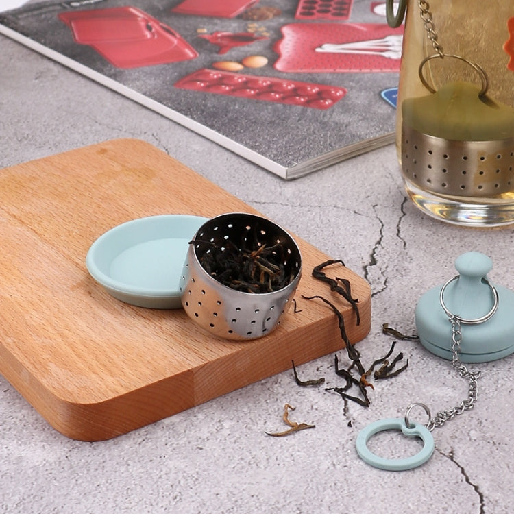 2 PCS Tea Strainer Home Life Chain Silicone Tea Drainer(Light Blue)