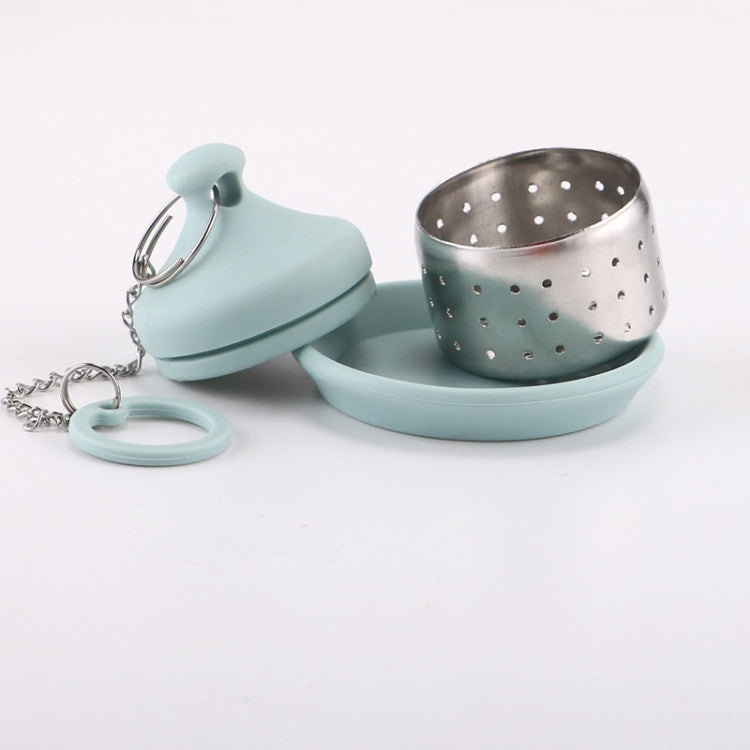 2 PCS Tea Strainer Home Life Chain Silicone Tea Drainer(Light Blue)