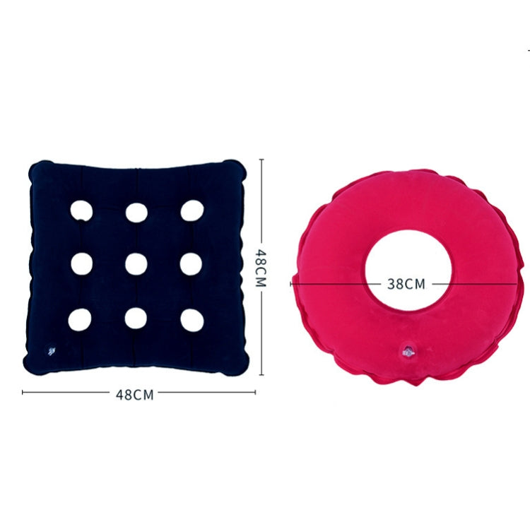 2 PCS Anti-Decubitus Inflatable Cushion For Pregnant Women And Elderly Health Care Cushion,Style: Square Rose Red