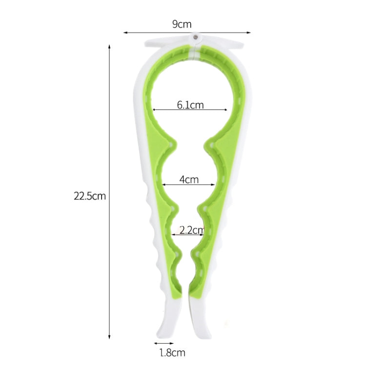 6 PCS Multifunctional Silicone Non-Slip Bottle Opener Household Safety Can Opener(White + Green)