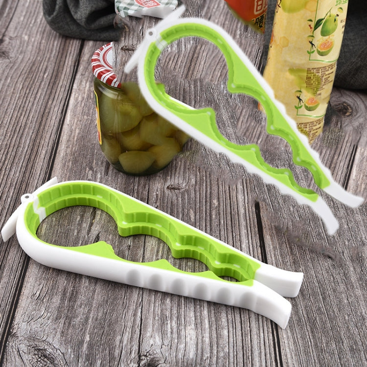 6 PCS Multifunctional Silicone Non-Slip Bottle Opener Household Safety Can Opener(White + Green)