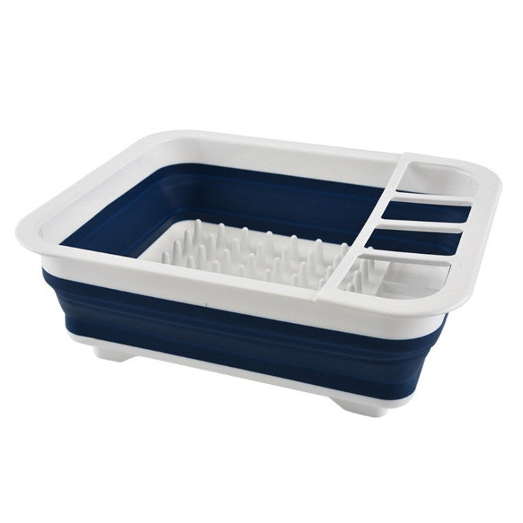 2 PCS Silicone Folding Drainage Dish Rack Tableware Storage Box