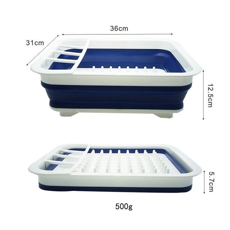 2 PCS Silicone Folding Drainage Dish Rack Tableware Storage Box