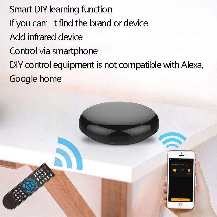 Tuya APP Intelligent Round Remote Control Infrared + WiFi Smart Mail Speaker Flight Control