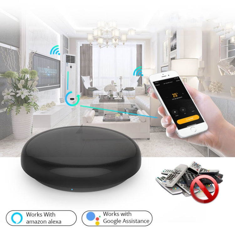 Tuya APP Intelligent Round Remote Control Infrared + WiFi Smart Mail Speaker Flight Control