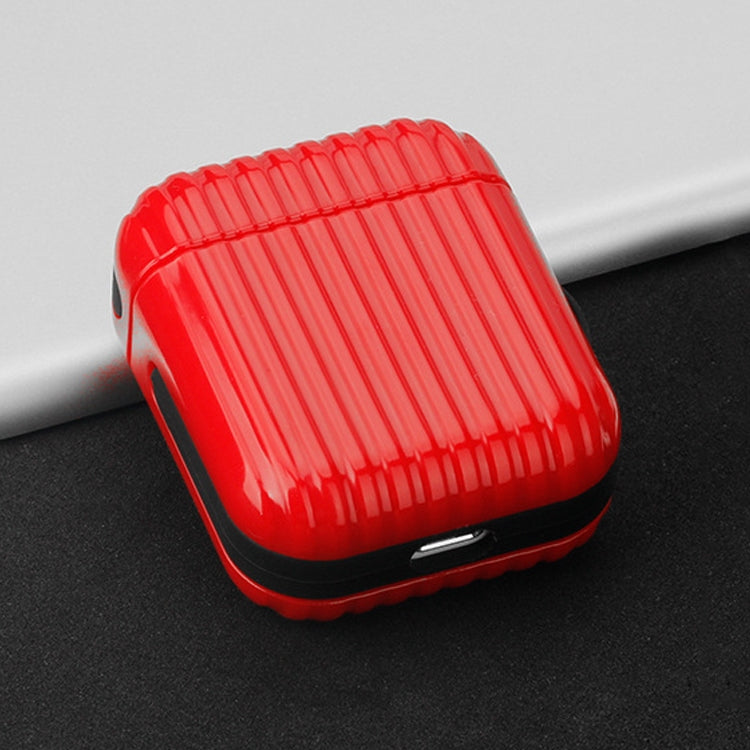 2 PCS GS011  Anti-fall Plastic Suitcase Shape Wireless Earphone Protective Case For Airpods1/2