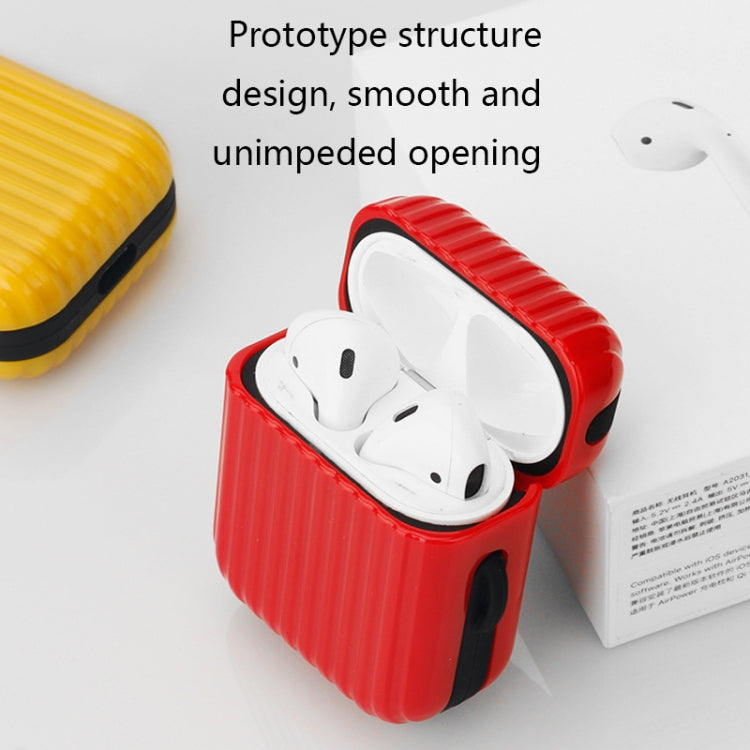 2 PCS GS011  Anti-fall Plastic Suitcase Shape Wireless Earphone Protective Case For Airpods1/2